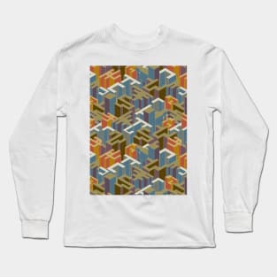 Seamless pattern illustration Square Shape art Long Sleeve T-Shirt